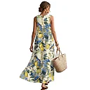 Kirablend Mira Printed Sleeveless A-Line Maxi Sundress with Pockets