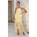 Kirablend Vela Halter Backless Peplum Maxi Dress