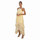 Kirablend Vela Halter Backless Peplum Maxi Dress