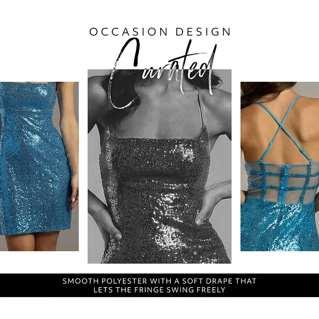 Kirablend Gigi Sequin Mini Dress with Fringe Skirt