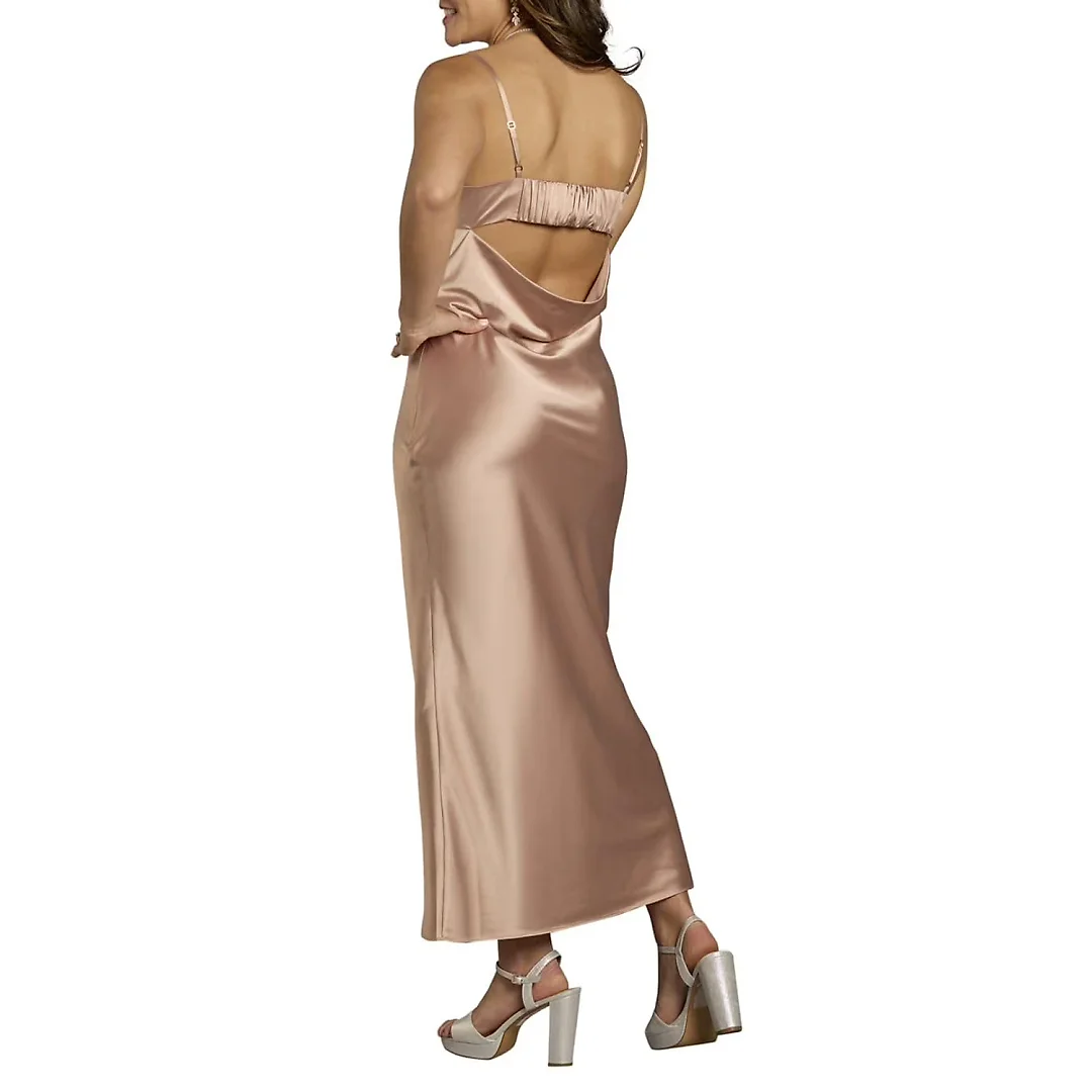Kirablend Sylvie Charmeuse Spaghetti Strap Mini Sheath Dress