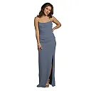 Kirablend Blair Crepe Sculpted-Neckline Maxi Sheath Dress