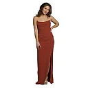 Kirablend Blair Crepe Sculpted-Neckline Maxi Sheath Dress