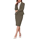 Kirablend Camille Notched-Lapel Blazer & Pencil Skirt Suit
