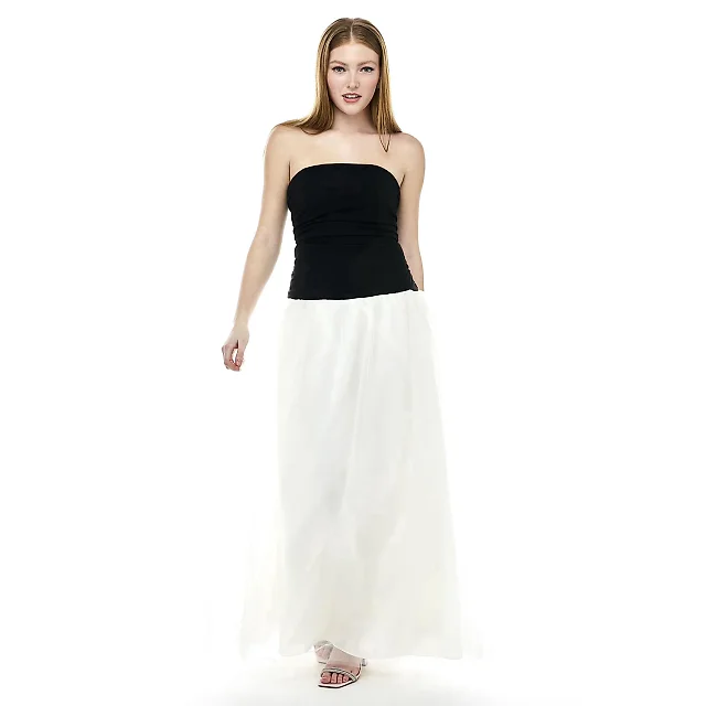 Kirablend Fleur Strapless Tulle Drop-Waist Gown