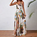 Kirablend Freya Floral Wrap V-Neck Belted Maxi Dress