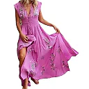 Kirablend Freya Floral Wrap V-Neck Belted Maxi Dress