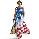 Kirablend Hana Botanical Print Sleeveless Maxi Dress with Pockets
