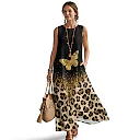 Kirablend Hana Botanical Print Sleeveless Maxi Dress with Pockets