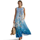 Kirablend Hana Botanical Print Sleeveless Maxi Dress with Pockets