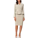 Kirablend Harlow Collarless Peplum Blazer & Pencil Skirt Set