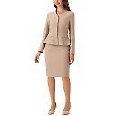 Kirablend Harlow Collarless Peplum Blazer & Pencil Skirt Set