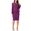 Kirablend Harlow Collarless Peplum Blazer & Pencil Skirt Set