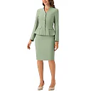 Kirablend Harlow Collarless Peplum Blazer & Pencil Skirt Set