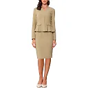 Kirablend Harlow Collarless Peplum Blazer & Pencil Skirt Set