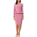 Kirablend Harlow Collarless Peplum Blazer & Pencil Skirt Set