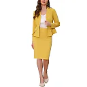 Kirablend Harlow Collarless Peplum Blazer & Pencil Skirt Set