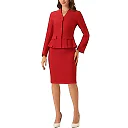 Kirablend Harlow Collarless Peplum Blazer & Pencil Skirt Set