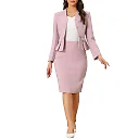 Kirablend Harlow Collarless Peplum Blazer & Pencil Skirt Set