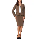 Kirablend Harlow Collarless Peplum Blazer & Pencil Skirt Set