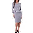 Kirablend Harlow Collarless Peplum Blazer & Pencil Skirt Set