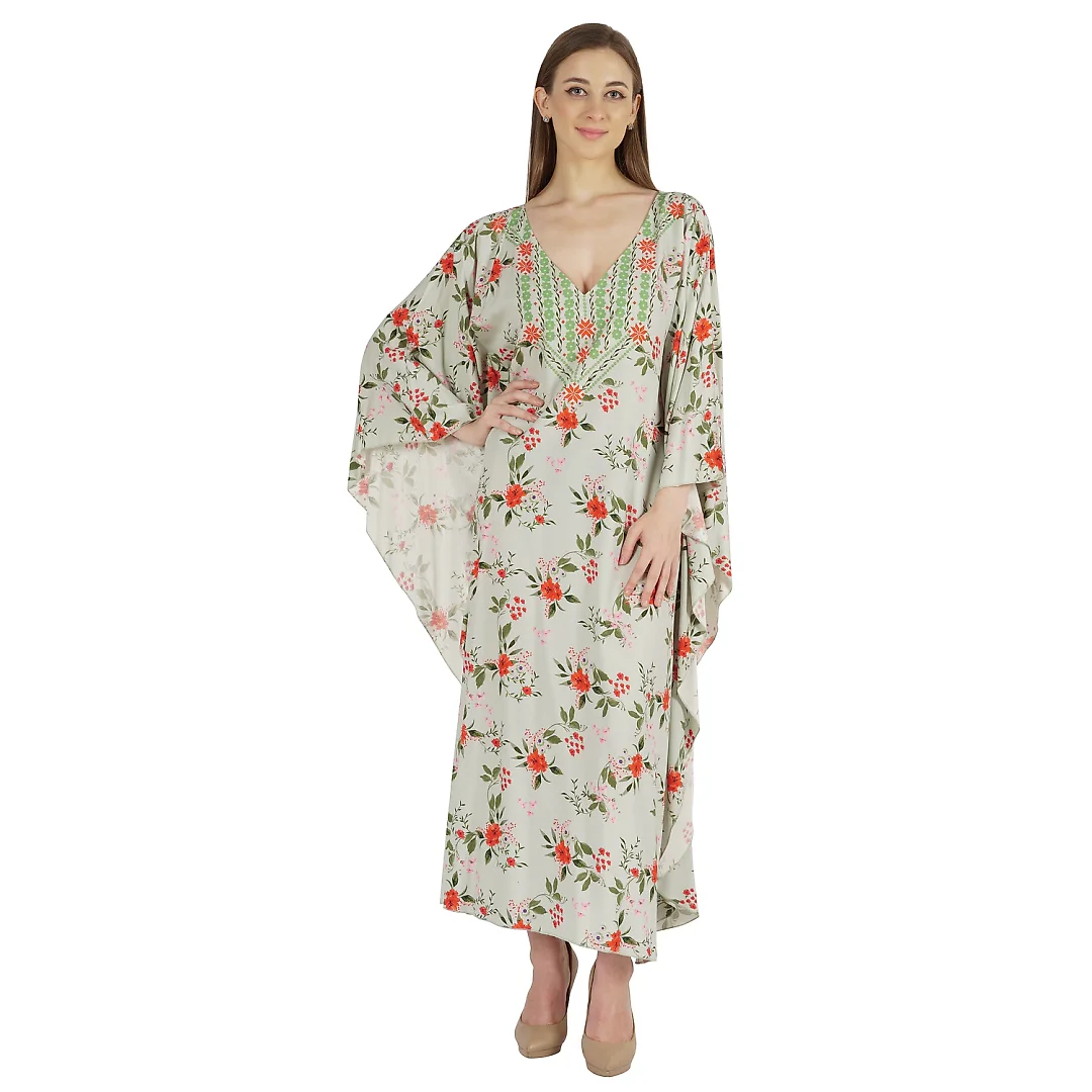 Kirablend Indira Kimono-Sleeve Kaftan Maxi Dress
