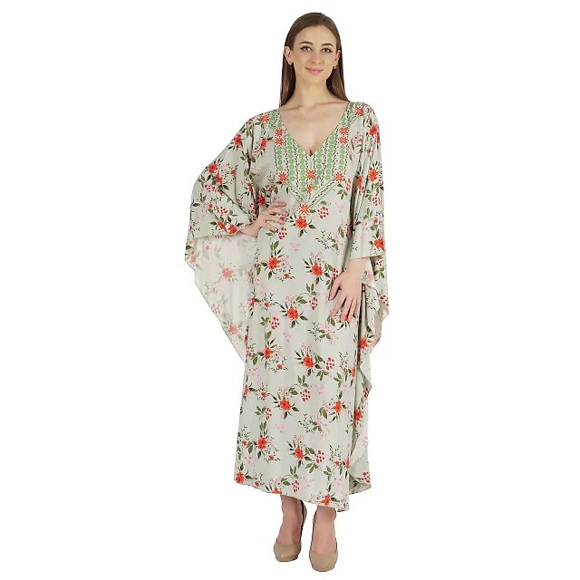 Kirablend Indira Kimono-Sleeve Kaftan Maxi Dress