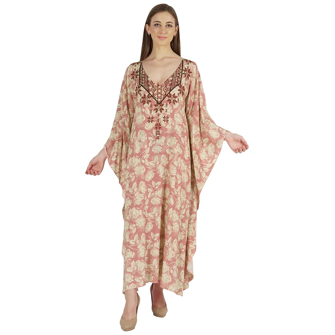 Kirablend Indira Kimono-Sleeve Kaftan Maxi Dress