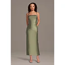 Kirablend Ivy Sculpting Satin Halter Mini Sheath Dress