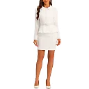 Kirablend Juno Belted Peplum Blazer & Mini Pencil Skirt Set