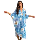 Kirablend Kai Printed Batwing Kaftan Beach Cover-Up Dress