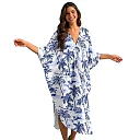 Kirablend Kai Printed Batwing Kaftan Beach Cover-Up Dress