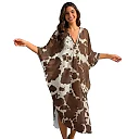Kirablend Kai Printed Batwing Kaftan Beach Cover-Up Dress