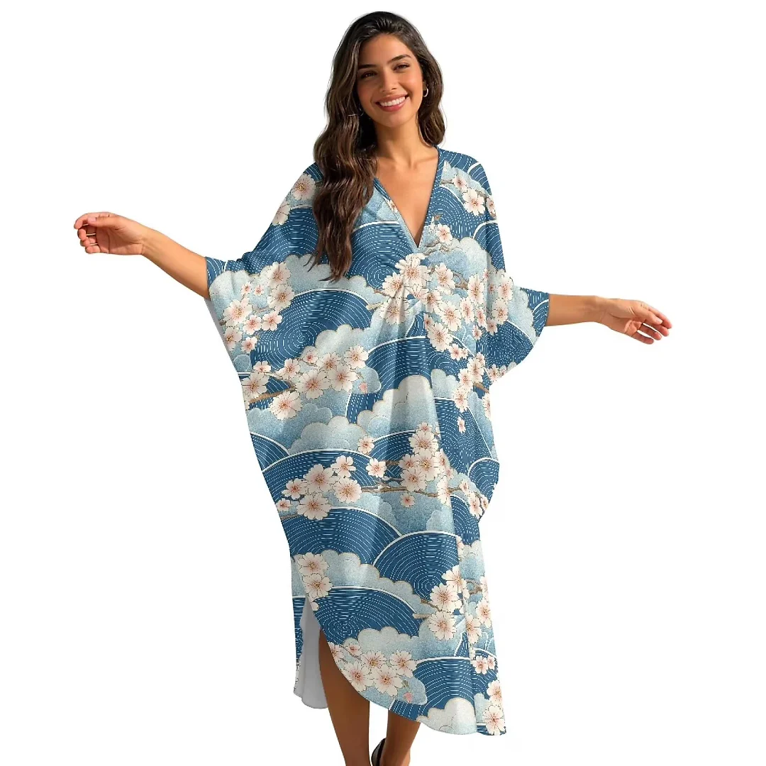 Kirablend Leilani Oversized Batwing Kaftan Cover-Up