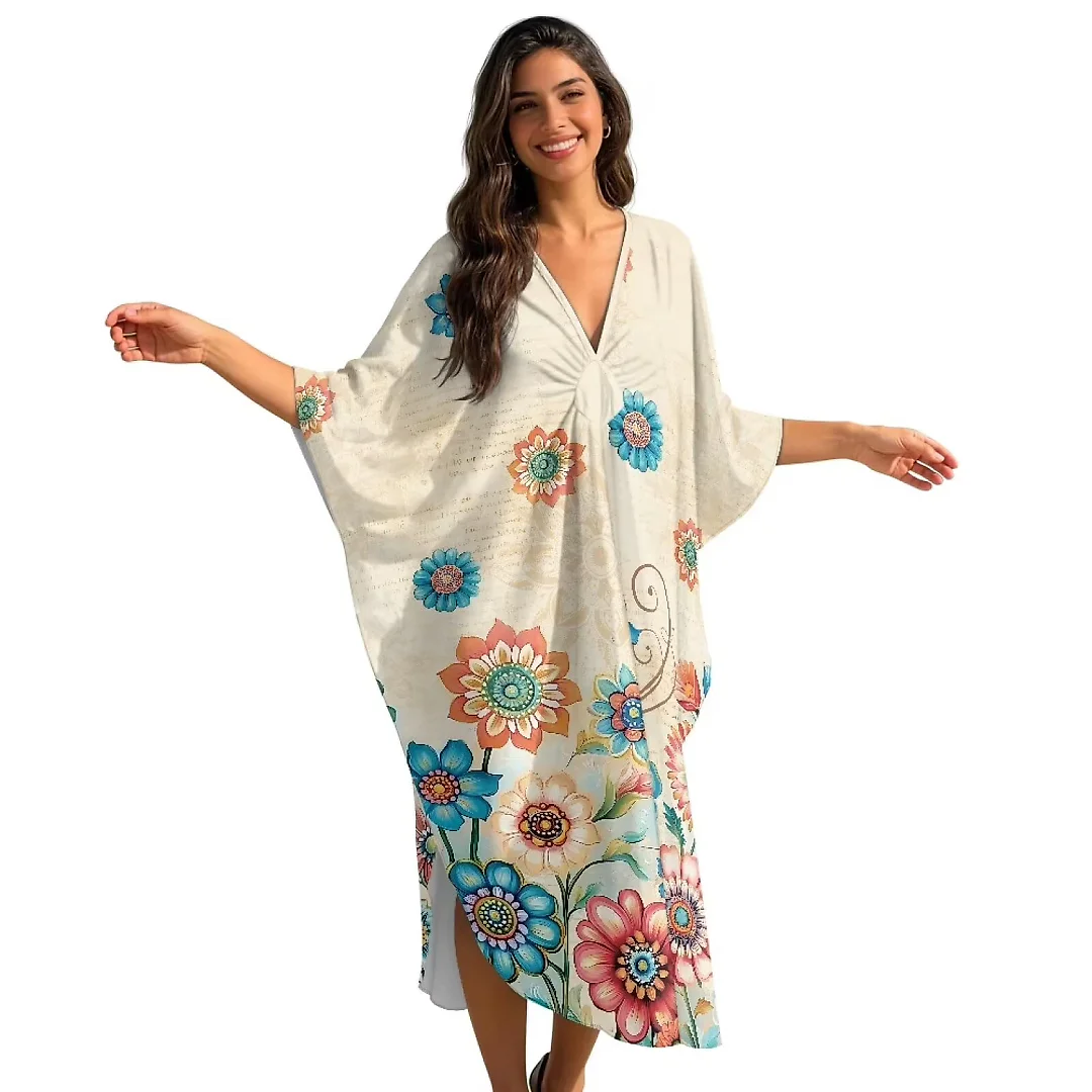 Kirablend Leilani Oversized Batwing Kaftan Cover-Up