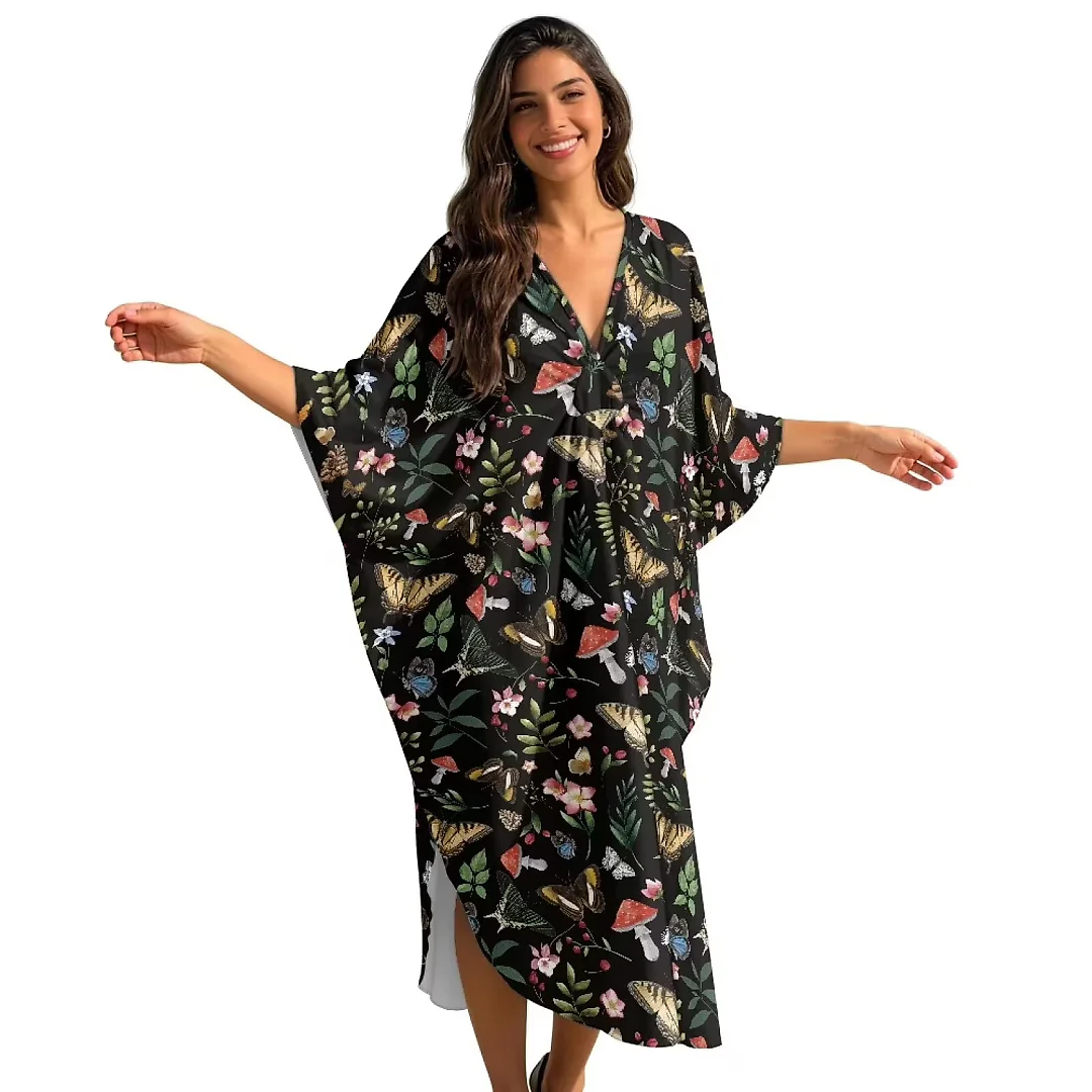 Kirablend Leilani Oversized Batwing Kaftan Cover-Up