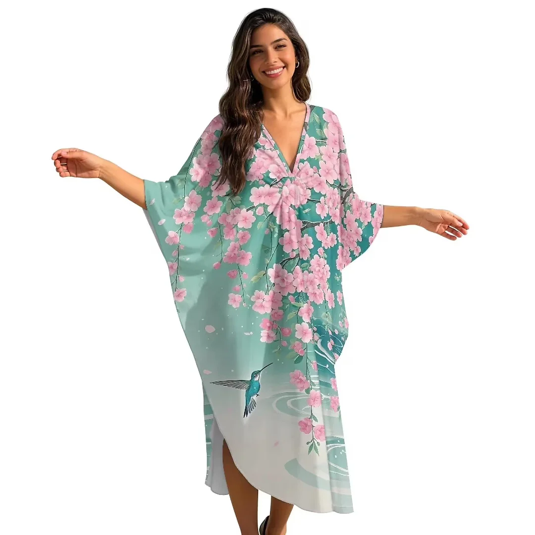 Kirablend Leilani Oversized Batwing Kaftan Cover-Up