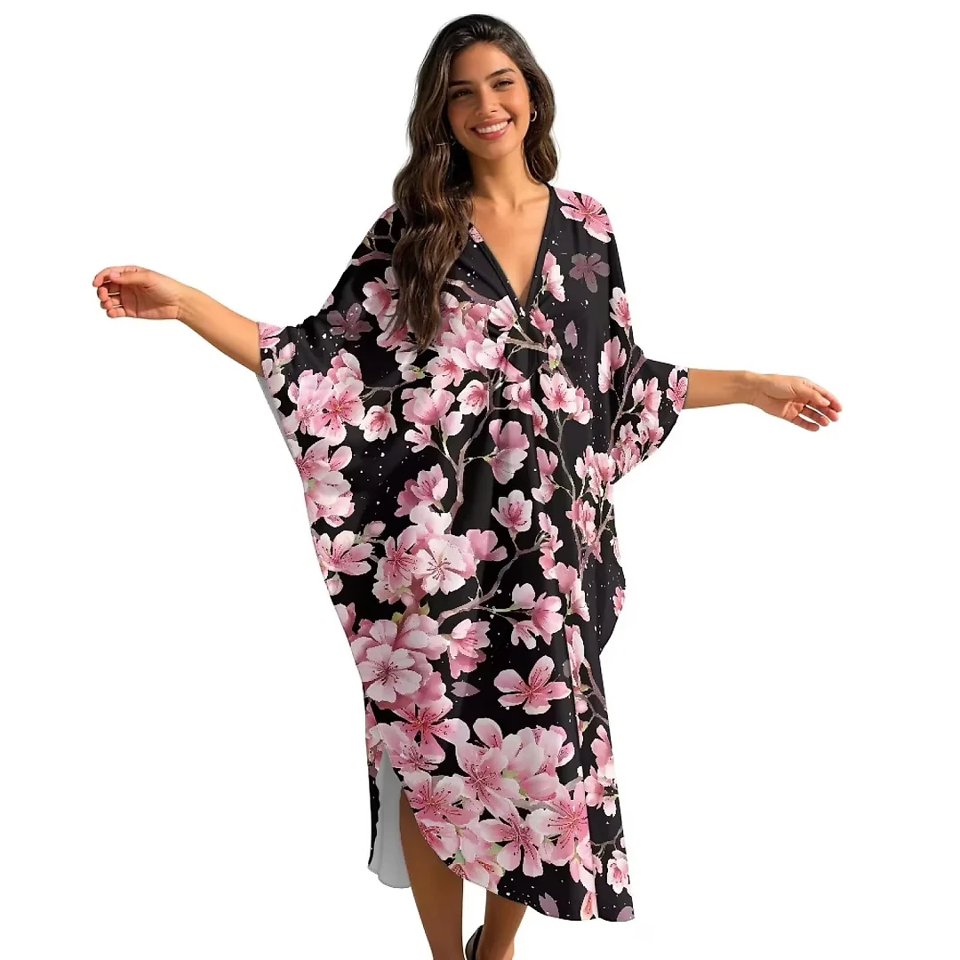 Kirablend Leilani Oversized Batwing Kaftan Cover-Up