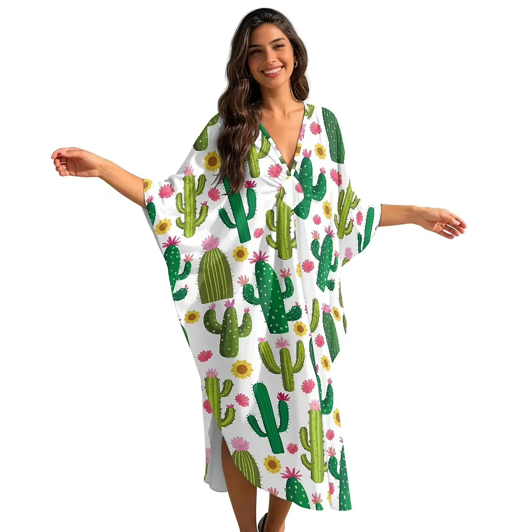 Kirablend Leilani Oversized Batwing Kaftan Cover-Up