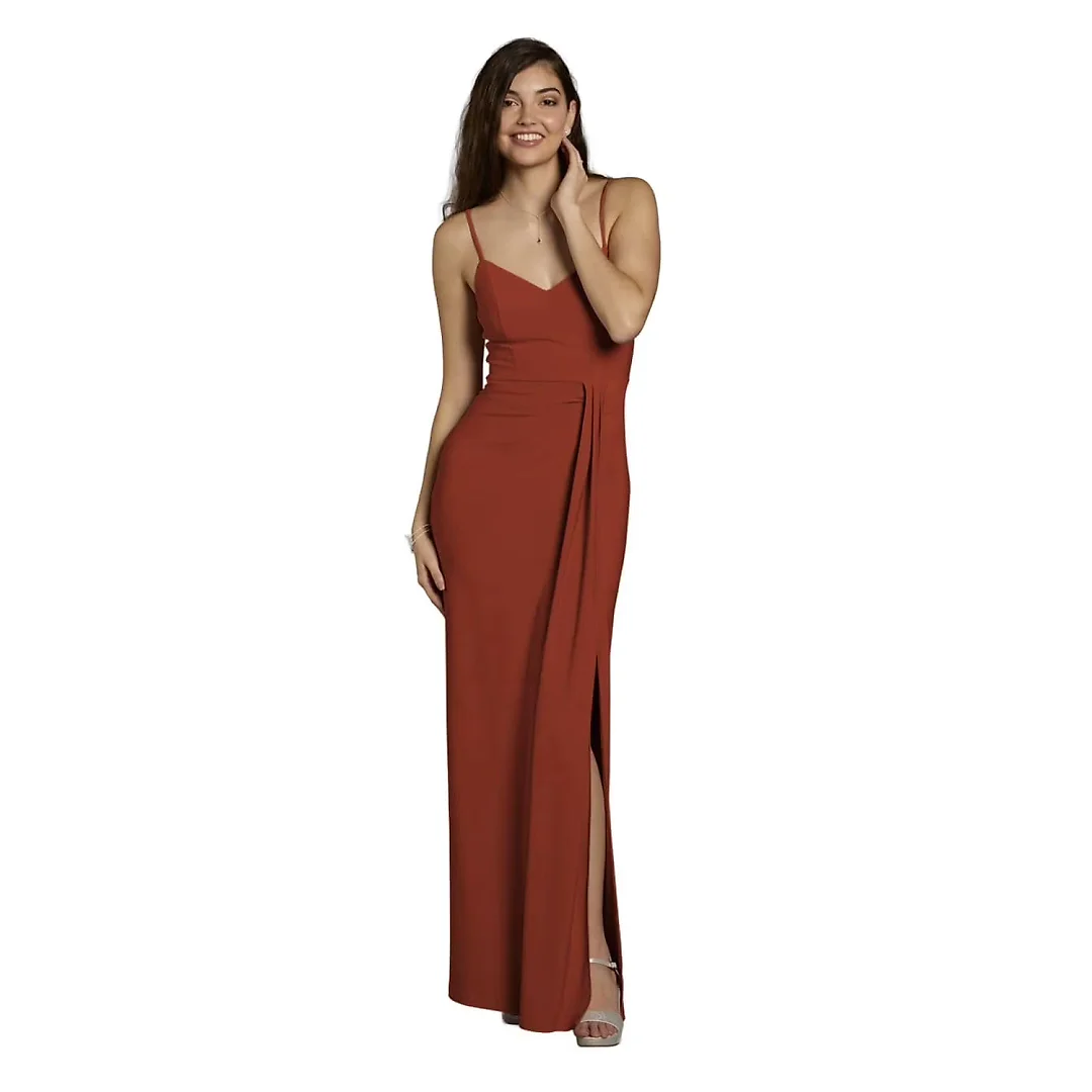 Kirablend Maren Jersey V-Neck Ruched Maxi Dress