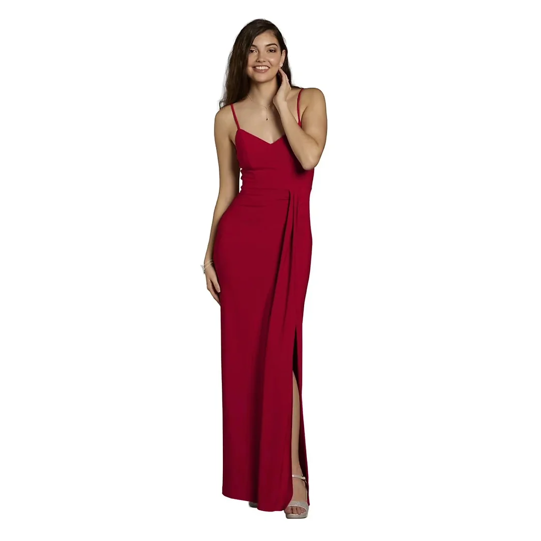 Kirablend Maren Jersey V-Neck Ruched Maxi Dress