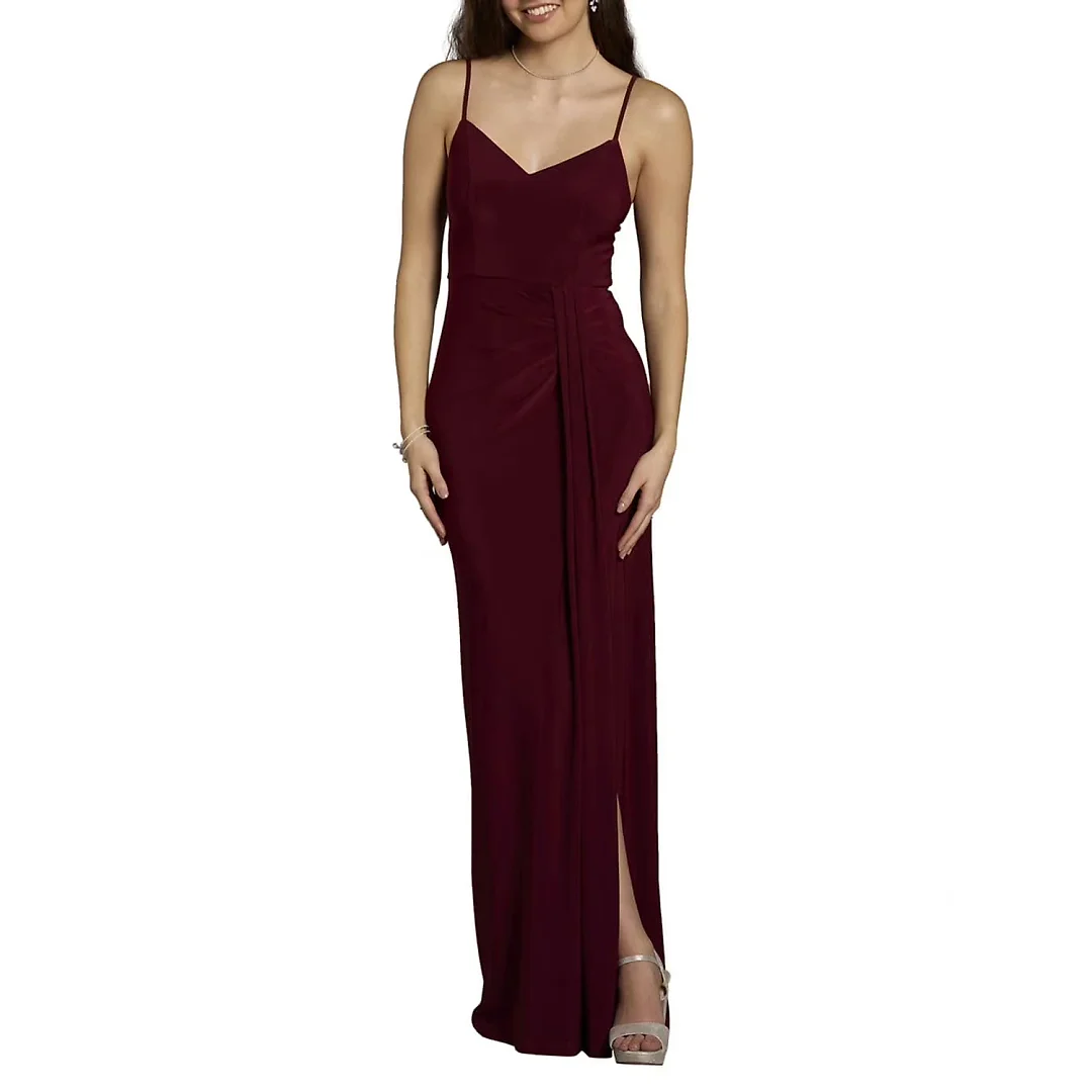 Kirablend Maren Jersey V-Neck Ruched Maxi Dress