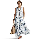 Kirablend Marisol Linen-Look Crewneck Tank Maxi Dress