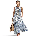 Kirablend Marisol Linen-Look Crewneck Tank Maxi Dress