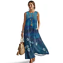 Kirablend Marisol Linen-Look Crewneck Tank Maxi Dress