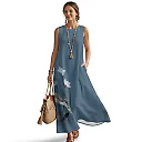 Kirablend Marisol Linen-Look Crewneck Tank Maxi Dress