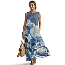 Kirablend Marisol Linen-Look Crewneck Tank Maxi Dress
