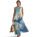 Kirablend Marisol Linen-Look Crewneck Tank Maxi Dress