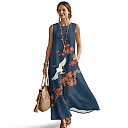 Kirablend Marisol Linen-Look Crewneck Tank Maxi Dress