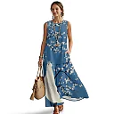 Kirablend Marisol Linen-Look Crewneck Tank Maxi Dress